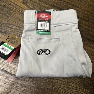 Rawlings Semi-relaxed Youth Large Baseball Pants NWT Gray Black Stripe
